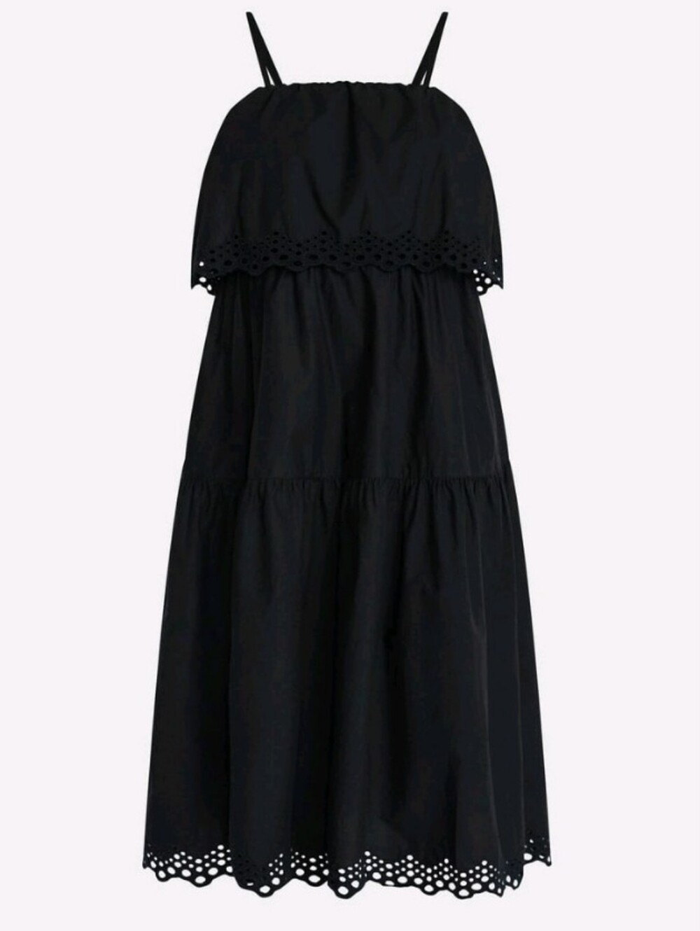 Time & Tru Women's Sleeveless Eyelet Trim Cotton Midi Dress. NWT. XS (0-2).